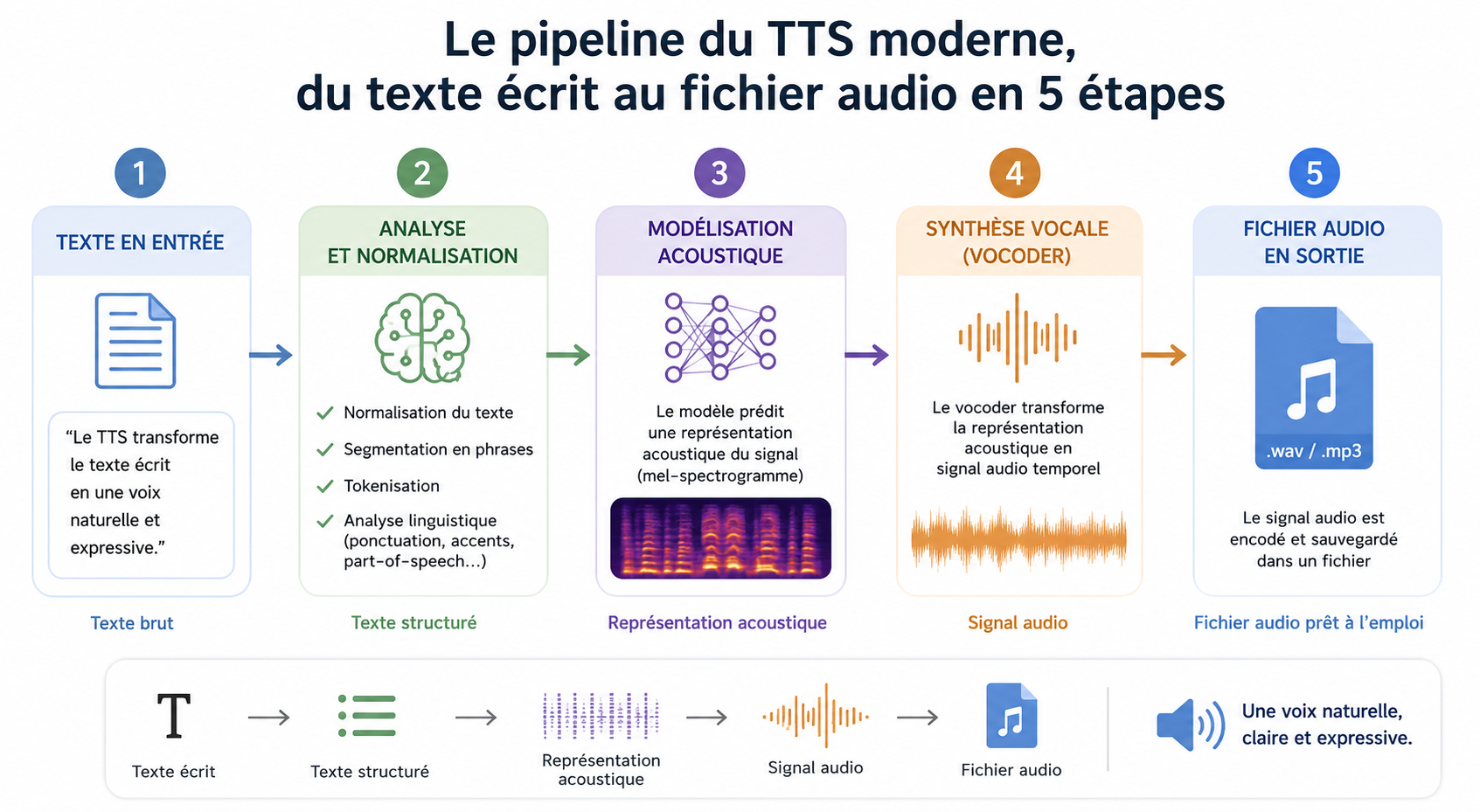 The modern TTS pipeline in 5 stages